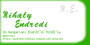 mihaly endredi business card